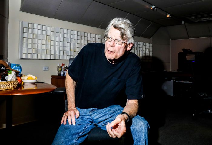 -Stephen King recording an audiobook at Simon and Schuster on July 26, 2018, New York, NY-44064